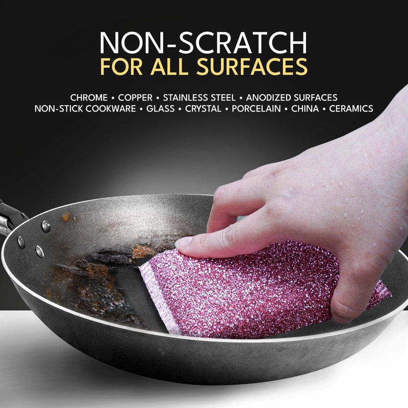 The Crown Choice Dish Sponges for Kitchen (6 Pcs Pack) - Non Scratch Scrubbers for Cleaning Dishes - Reusable Dish Sponge Scrub Pads for Dishwashing & Washing - Household Scrubber Supplies & Tool for Pots, Pans, Sink - Image 2